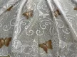 Kész függöny fehér alapon fehér barna lepkés 300x180cm