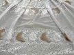Kész függöny fehér alapon barna fehér szőlőleveles 300x250cm