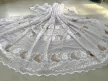 Kész függöny fehér alapon barna fehér szőlőleveles 300x250cm