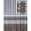 Kész függöny fehér alapon barna lyukacsos csíkos 300x180cm