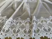 Kész függöny fehér alapon Jacquard c2 csipkés rombusz levél 300x180cm