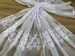 Kész függöny fehér alapon Jacquard c2 csipkés rombusz levél 300x250cm