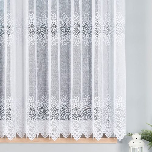 Kész függöny fehér alapon fehér vizilufi 300x200cm