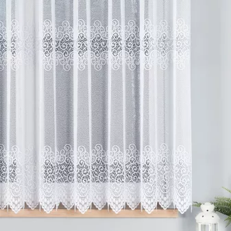 Kész függöny fehér alapon fehér vizilufi 500x180cm