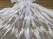 Kész függöny fehér alapon keki zöld parkettás 300x180cm
