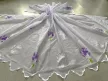 Kész függöny fehér alapon levendulás lila 300x250cm