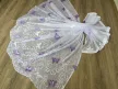 Kész függöny fehér alapon lila lepkés 300x180cm