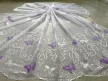 Kész függöny fehér alapon lila lepkés 500x250cm