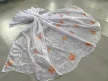 Kész függöny fehér alapon fehér narancs lepkés 300x250cm