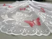 Kész függöny fehér alapon piros lepkés 300x180cm