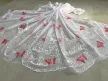 Kész függöny fehér alapon piros lepkés 300x180cm