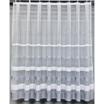  Kész függöny fehér alapon szürke csíkos 300x160cm