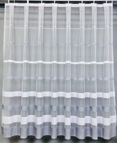  Kész függöny fehér alapon szürke csíkos 300x250cm