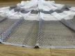 Kész függöny fehér alapon szürke lyukacsos csíkos 500x180cm
