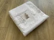 Kész függöny fehér alapon új barna fehér leveles 300x220cm
