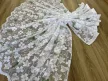 Kész függöny fehér alapon margarétás zöld leveles 300x250cm