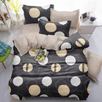   Nia szürke sárga kör mintás ágyneműhuzat garnitúra 3 részes