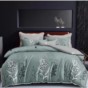   Luna zöld virág mintás ágyneműhuzat garnitúra 3 részes