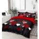 Love fekete alapon piros szíves ágyneműhuzat garnitúra 7 részes