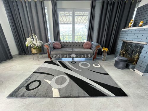 Karizma szőnyeg szürke karika mintás 200x290cm