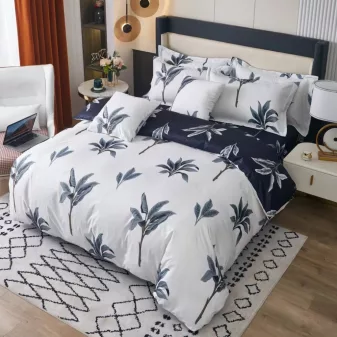   Garden fehér trópusi levél mintás ágyneműhuzat garnitúra 7 részes