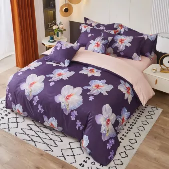   Garden lila orchidea mintás ágyneműhuzat garnitúra 7 részes