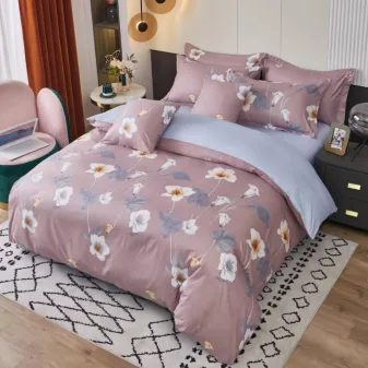   Garden rózsaszín fehér virág mintás ágyneműhuzat garnitúra 3 részes