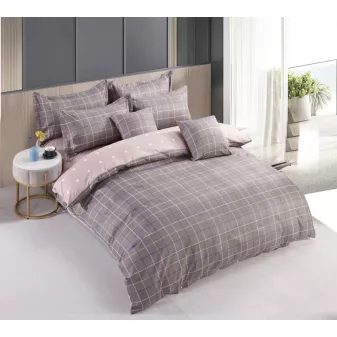   Ella barna csíkos mintás ágyneműhuzat garnitúra 3 részes