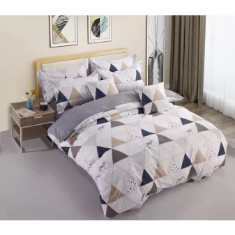   Ella fehér kék háromszög mintás ágyneműhuzat garnitúra 3 részes
