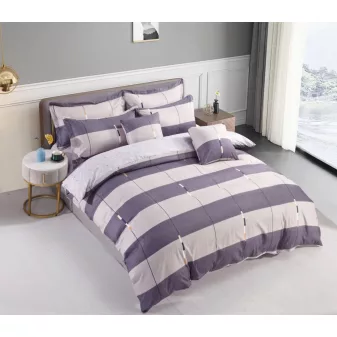   Ella szürke bézs csíkos mintás ágyneműhuzat garnitúra 3 részes