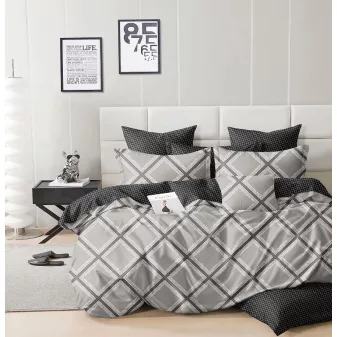   Amara szürke gyémánt mintás ágyneműhuzat garnitúra 3 részes