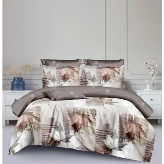   Teresa barna őszi levél mintás ágyneműhuzat garnitúra 3 részes