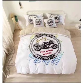   Motors fehér motor mintás ágyneműhuzat garnitúra 3 részes