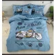Motors kék motor mintás ágyneműhuzat garnitúra 3 részes