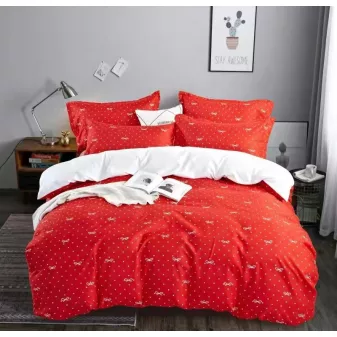   Melody piros masni mintás ágyneműhuzat garnitúra 3 részes