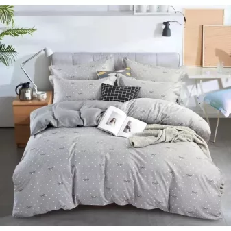   Melody szürke kis masni mintás ágyneműhuzat garnitúra 3 részes