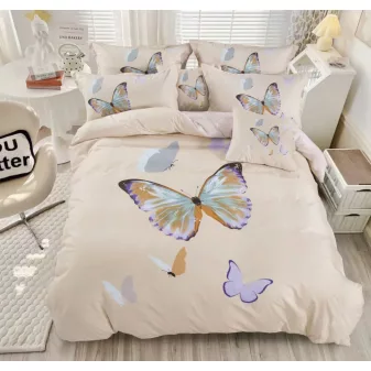   Butterfly bézs pillangó mintás ágyneműhuzat garnitúra 3 részes