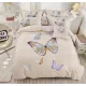 Butterfly bézs pillangó mintás ágyneműhuzat garnitúra 3 részes