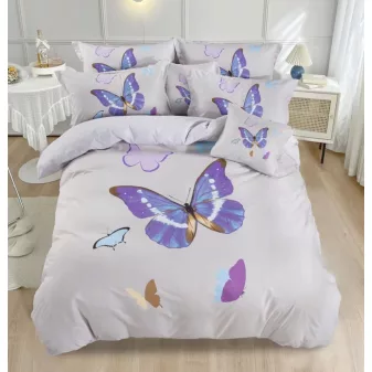   Butterfly lila pillangó mintás ágyneműhuzat garnitúra 3 részes