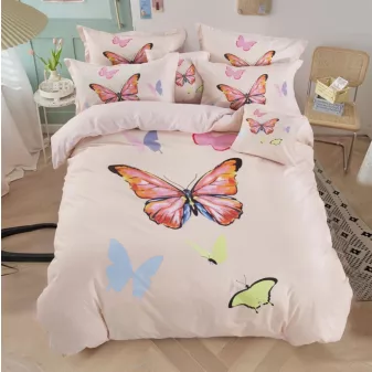   Butterfly rózsaszín pillangó mintás ágyneműhuzat garnitúra 3 részes