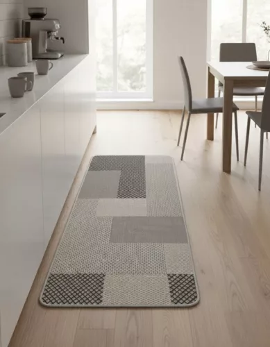 Sizal konyhai szőnyeg kocka minta 67x180cm