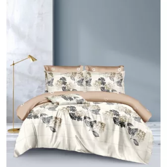   Negin bézs virágmintás ágyneműhuzat garnitúra 3 részes