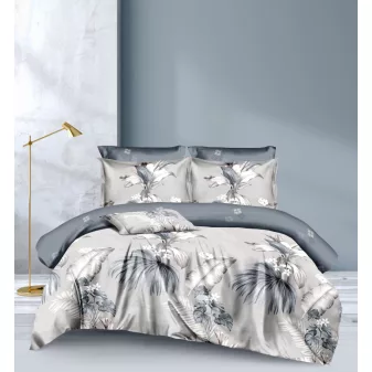   Negin szürke virágmintás ágyneműhuzat garnitúra 3 részes