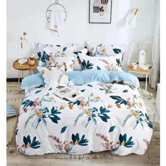   Spring kék virágos mintás ágyneműhuzat garnitúra 3 részes