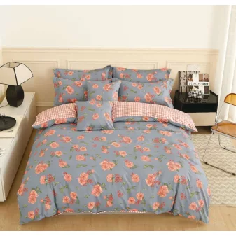    Autumn piros rózsás szürke ágyneműhuzat garnitúra 3 részes