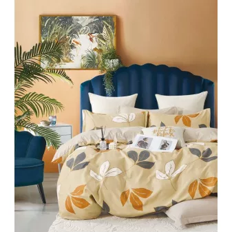    Autumn sárga őszi leveles ágyneműhuzat garnitúra 3 részes