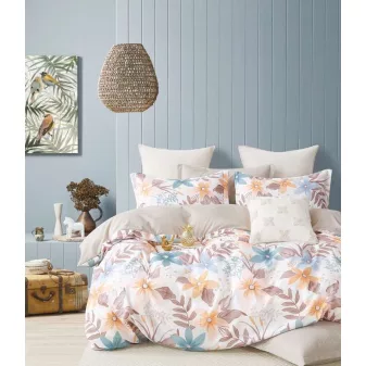    Autumn színes virágos és leveles ágyneműhuzat garnitúra 3 részes