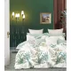 Harmony zöld fehér levél mintás ágyneműhuzat garnitúra 3 részes