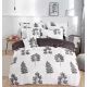Floral szürke fehér páfrányvirág mintás ágyneműhuzat garnitúra 3 részes