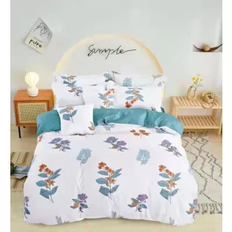   Floral világoskék virág mintás ágyneműhuzat garnitúra 3 részes